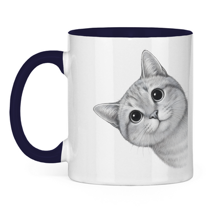 Tasse zweifarbig Dicke Katze - Alles OK!