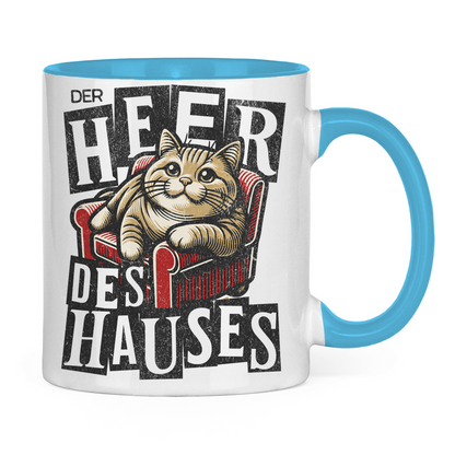 Tasse zweifarbig Der Heer des Hauses - Katze auf Sofa
