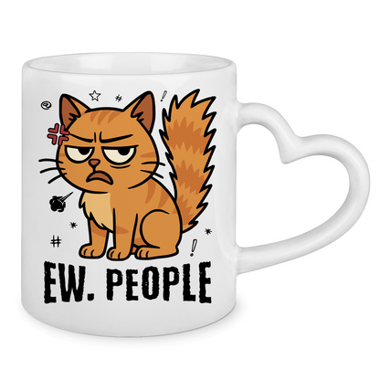 Tasse mit Herzhenkel Dicke Katze - Alles OK!