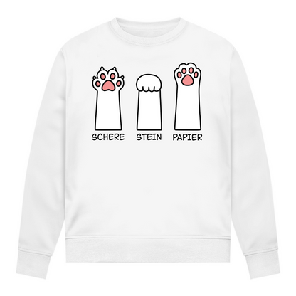 Damen Sweatshirt - Katzenpfoten – Schere, Stein, Papier