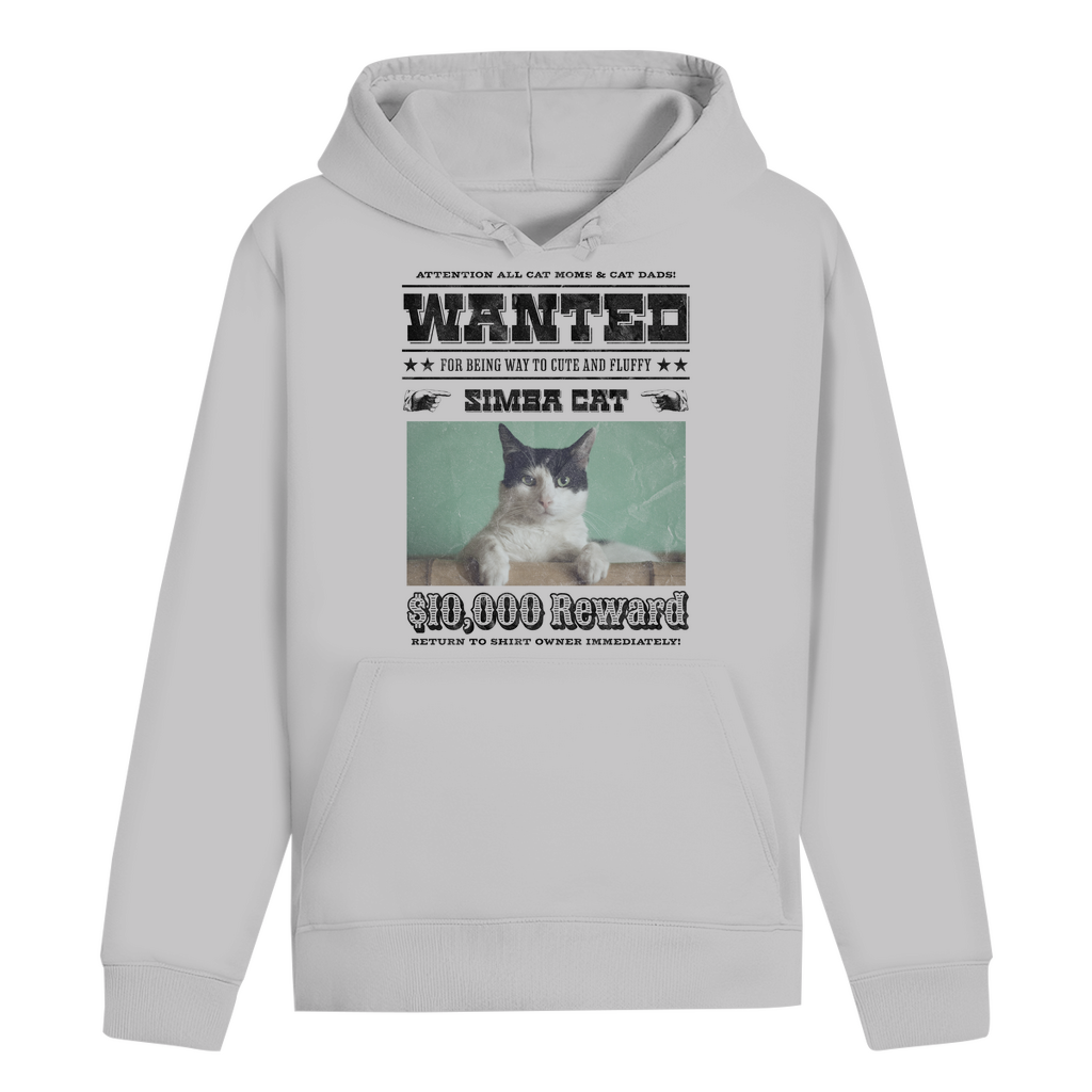 ST/ST Drummer Hoodie Personalisiert - Wanted Cat - Western Katzen Fahndungsfoto