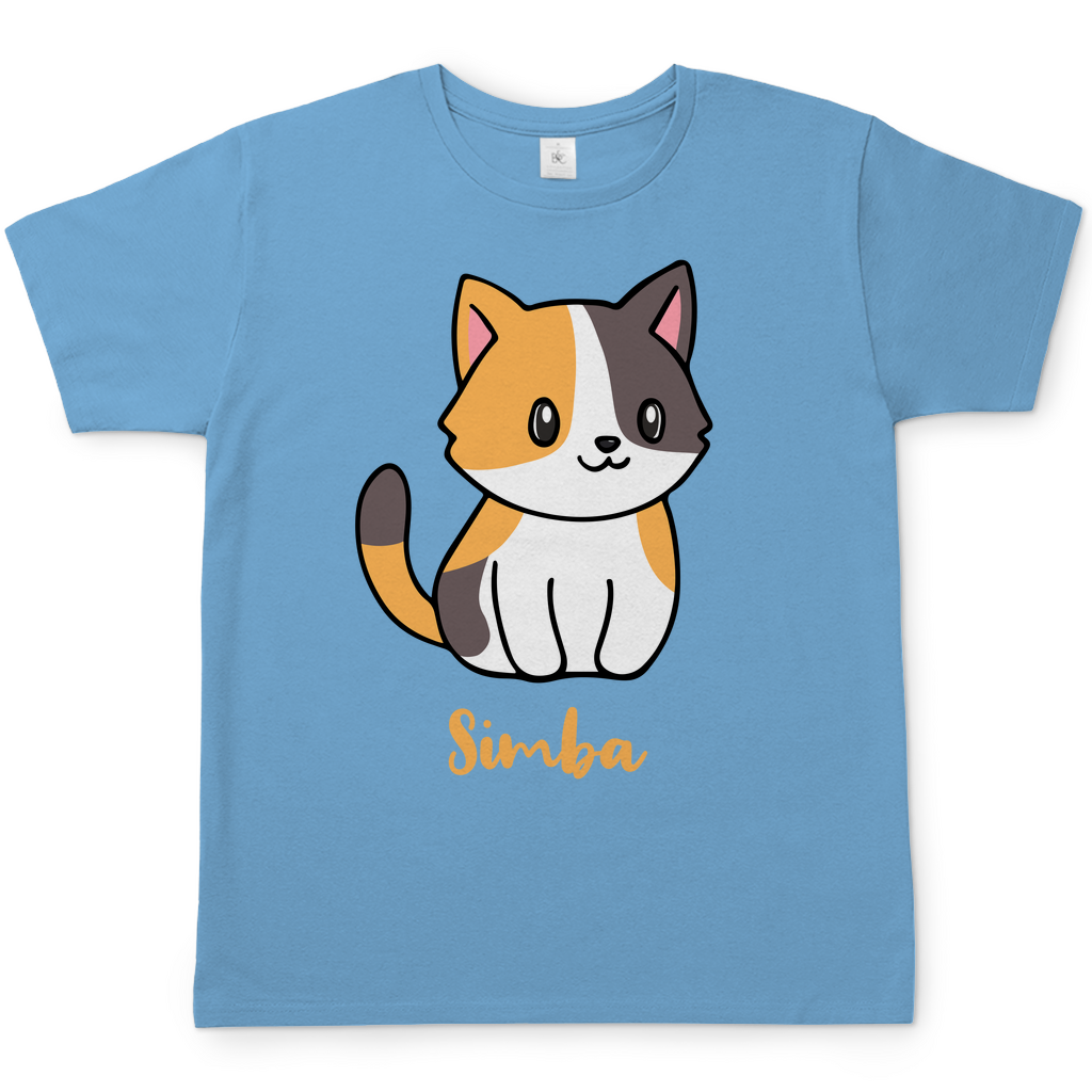 Herren T-Shirt Personalisiert - Eine Individuelle Cartoon Katze mit Name
