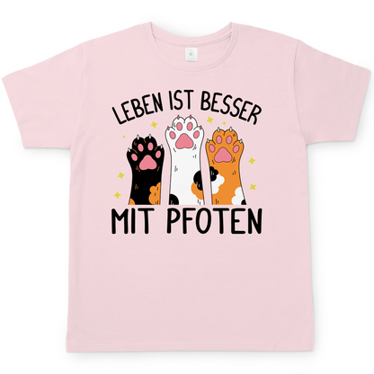 Herren T-Shirt Leben ist besser mit Pfoten