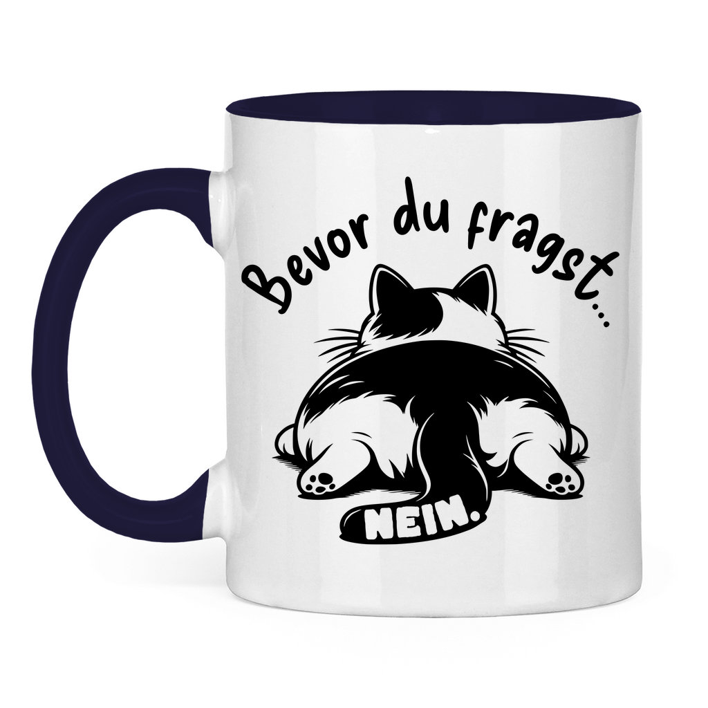 Tasse zweifarbig Dicke Katze - Alles OK!