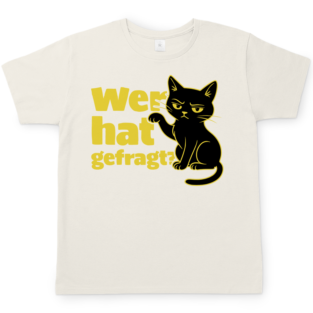 Herren T-Shirt Wer hat gefragt? - Sarkastische Schwarze Katze
