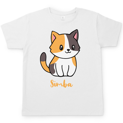 Herren T-Shirt Personalisiert - Eine Individuelle Cartoon Katze mit Name