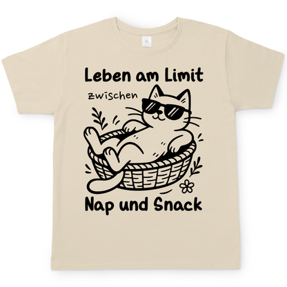 Herren T-Shirt Leben am Limit zwischen Nap und Snack