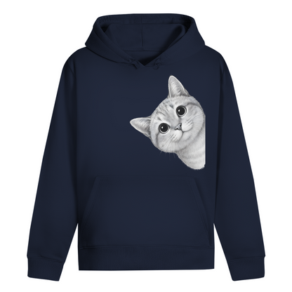 ST/ST Drummer Hoodie - Sneaky Cat – Neugierige Katze schaut um die Ecke