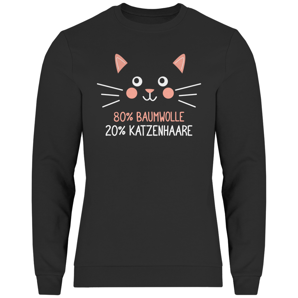 Herren Sweatshirt - 80% Baumwolle 20% Katzenhaare – Witziges Katzen-Spruchmotiv