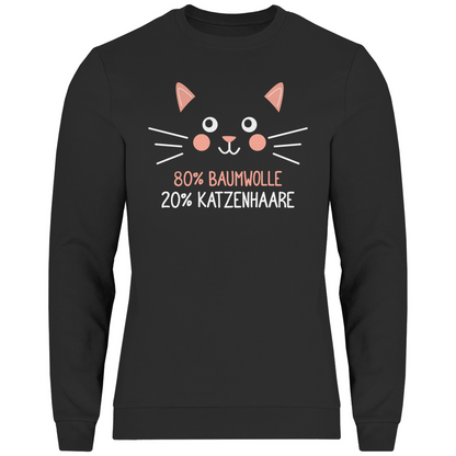 Herren Sweatshirt - 80% Baumwolle 20% Katzenhaare – Witziges Katzen-Spruchmotiv