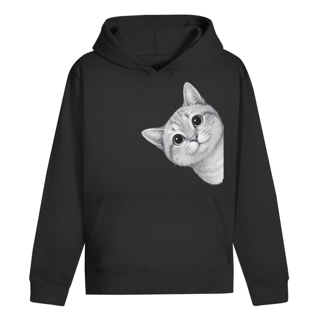 ST/ST Drummer Hoodie - Sneaky Cat – Neugierige Katze schaut um die Ecke