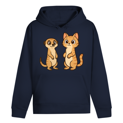 ST/ST Drummer Hoodie Personalisiert - Stehende Katze mit Erdmännchen, sarkastisch