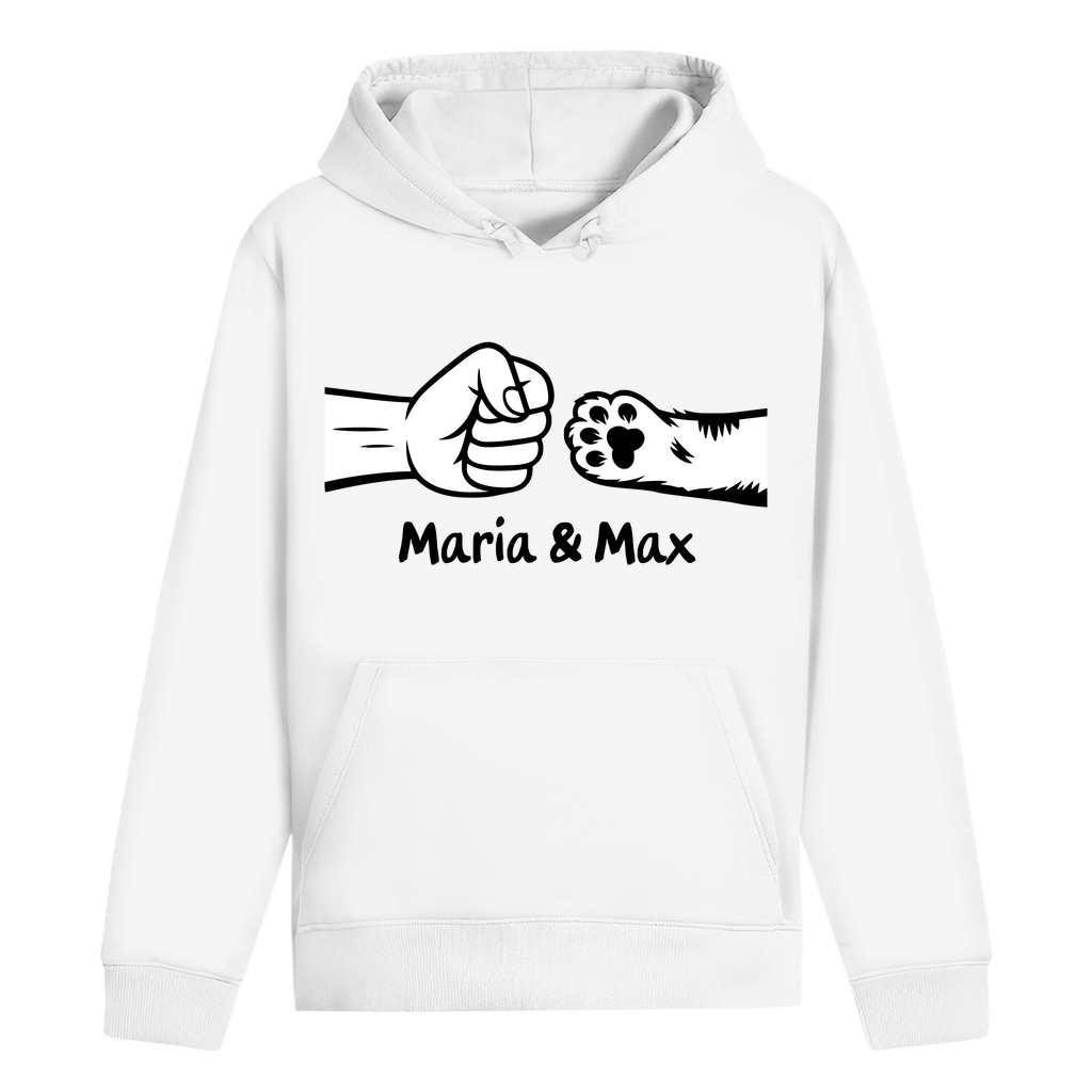 ST/ST Drummer Hoodie Personalisiert - Frau und Katze Fistpump mit Namen