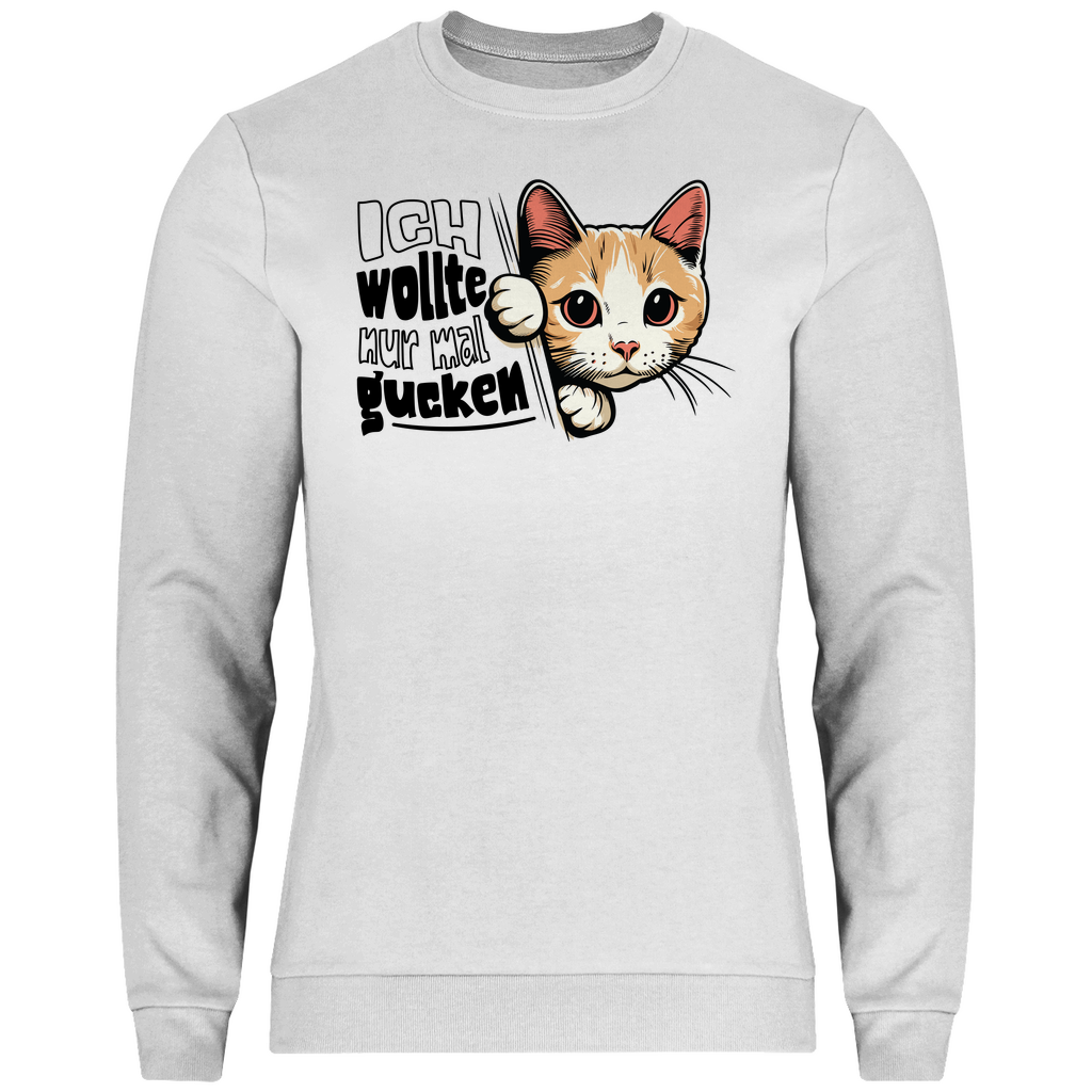 Herren Sweatshirt Ich wollte nur mal gucken - Hinterhältig Katze