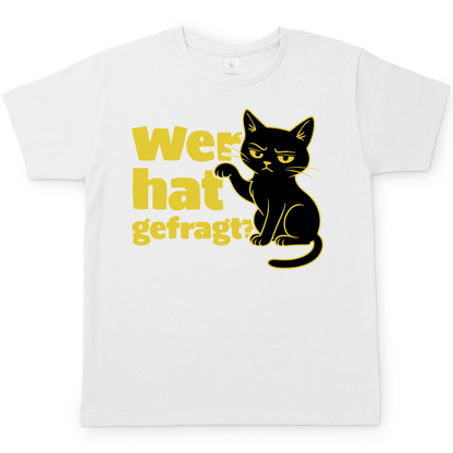 Herren T-Shirt Wer hat gefragt? - Sarkastische Schwarze Katze