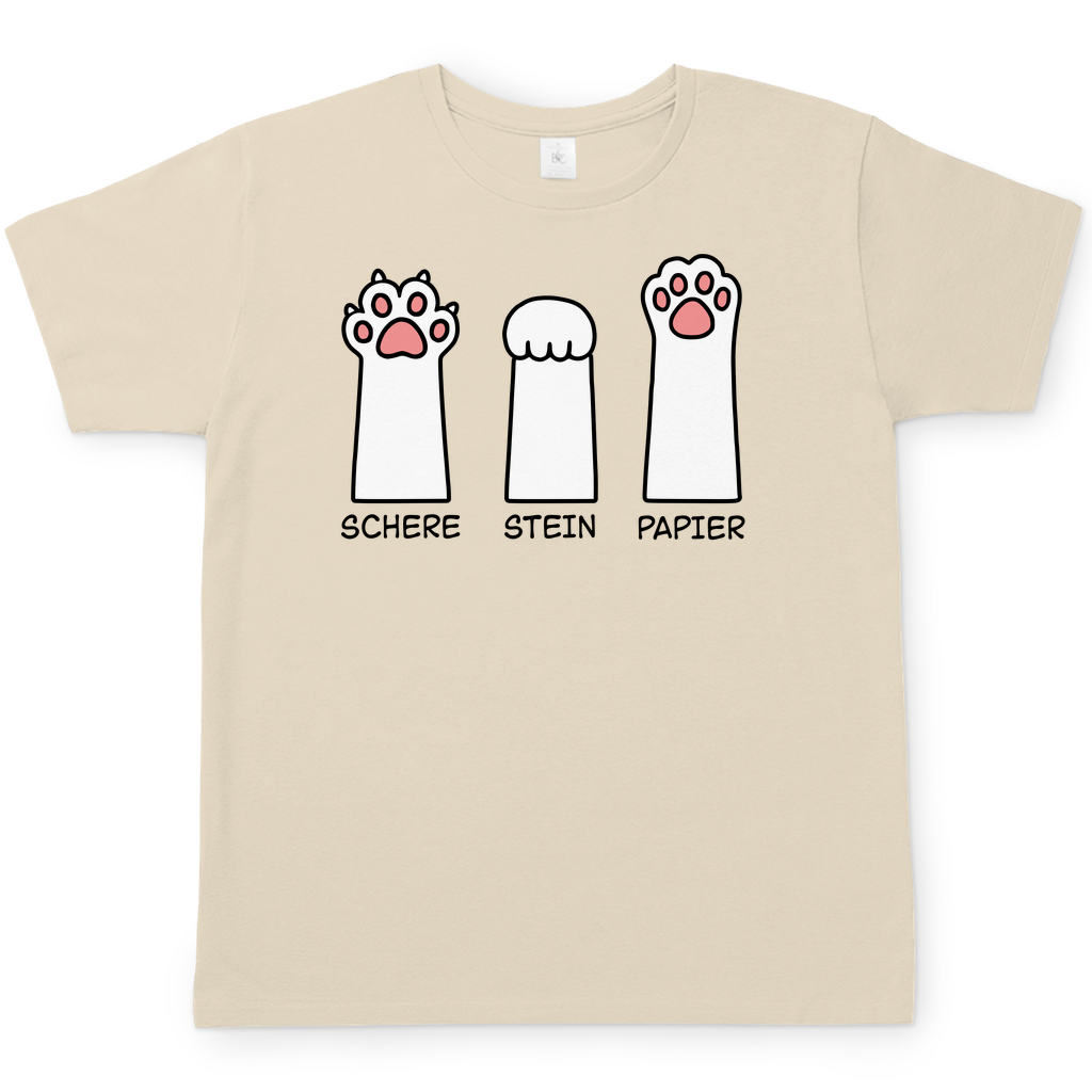 Herren T-Shirt - Katzenpfoten – Schere, Stein, Papier
