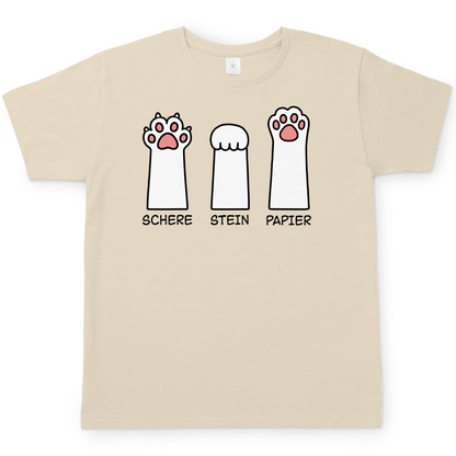 Herren T-Shirt - Katzenpfoten – Schere, Stein, Papier