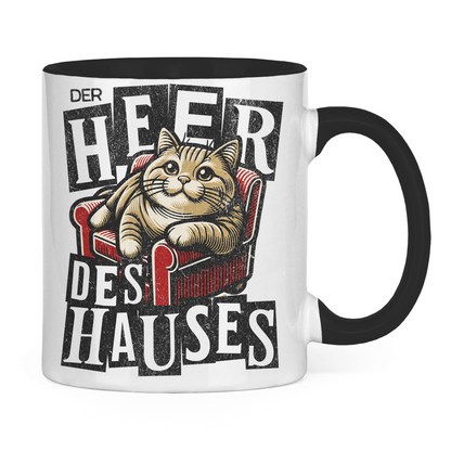 Tasse zweifarbig Der Heer des Hauses - Katze auf Sofa