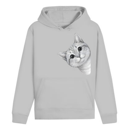 ST/ST Drummer Hoodie - Sneaky Cat – Neugierige Katze schaut um die Ecke