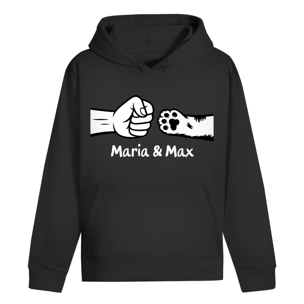 ST/ST Drummer Hoodie Personalisiert - Frau und Katze Fistpump mit Namen