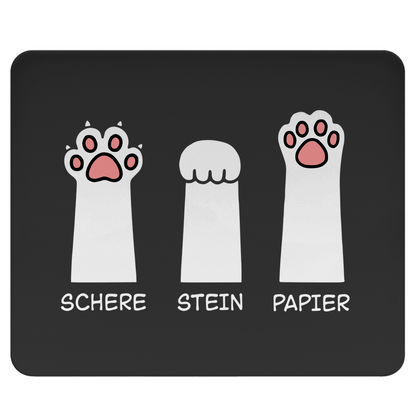 Mousepad - Katzenpfoten – Schere, Stein, Papier