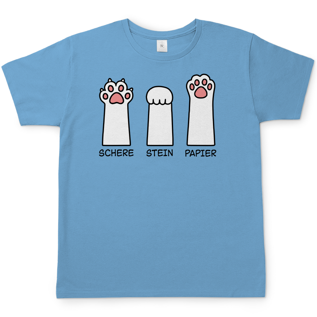 Herren T-Shirt - Katzenpfoten – Schere, Stein, Papier