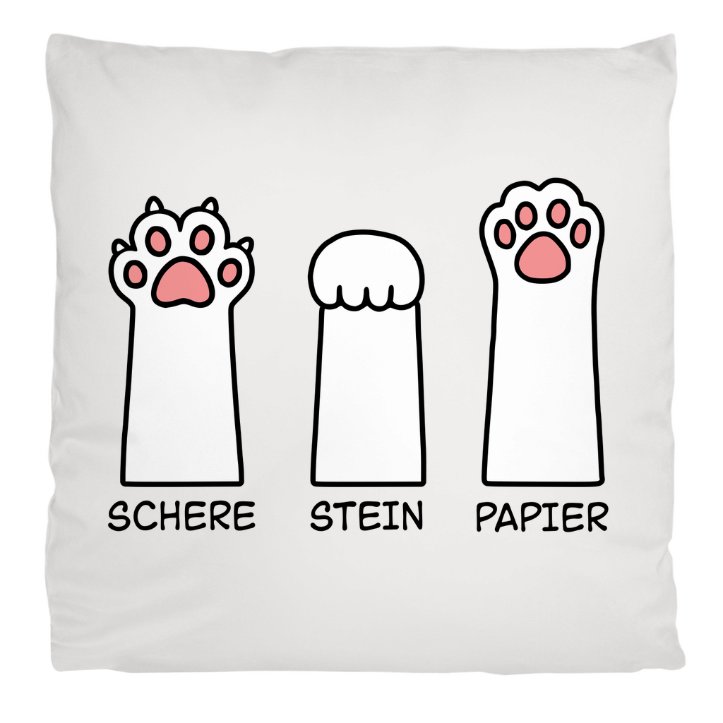 Kopfkissen flauschig - Katzenpfoten – Schere, Stein, Papier
