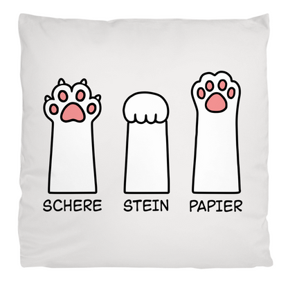 Kopfkissen flauschig - Katzenpfoten – Schere, Stein, Papier