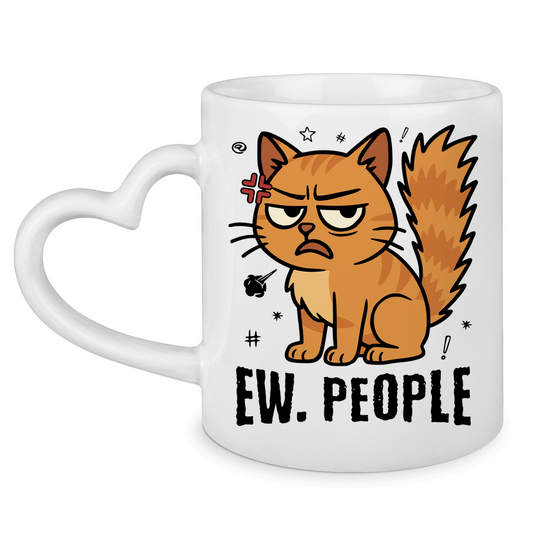 Tasse mit Herzhenkel Dicke Katze - Alles OK!