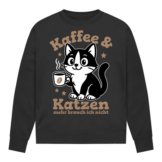 Damen Sweatshirt - Kaffee & Katzen – Niedliches Motiv für Kaffeeliebhaber