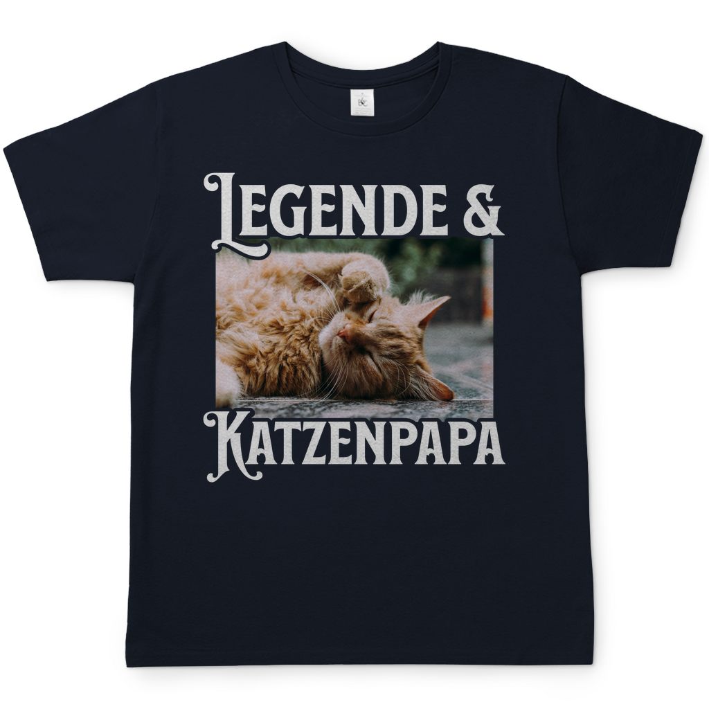 Herren T-Shirt Personalisiert - Legende & Katzenpapa