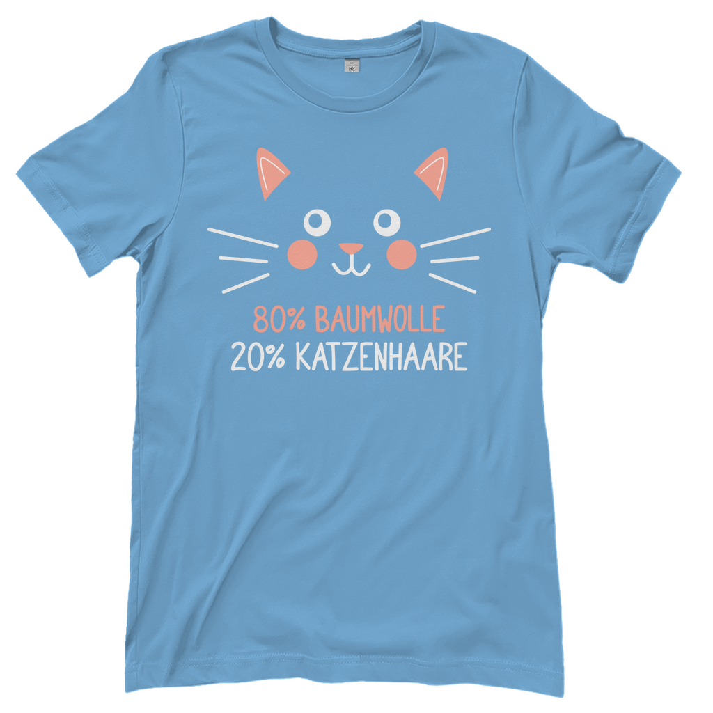 Damen T-Shirt - 80% Baumwolle 20% Katzenhaare – Witziges Katzen-Spruchmotiv