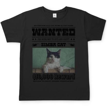 Herren T-Shirt Personalisiert - Western Wanted Individuelles Katzen Design