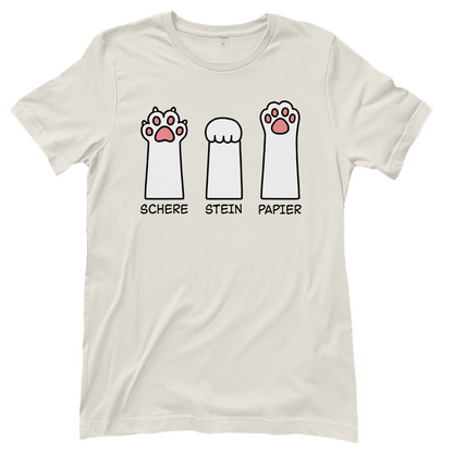 Damen T-Shirt - Katzenpfoten – Schere, Stein, Papier