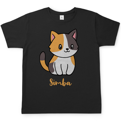 Herren T-Shirt Personalisiert - Eine Individuelle Cartoon Katze mit Name
