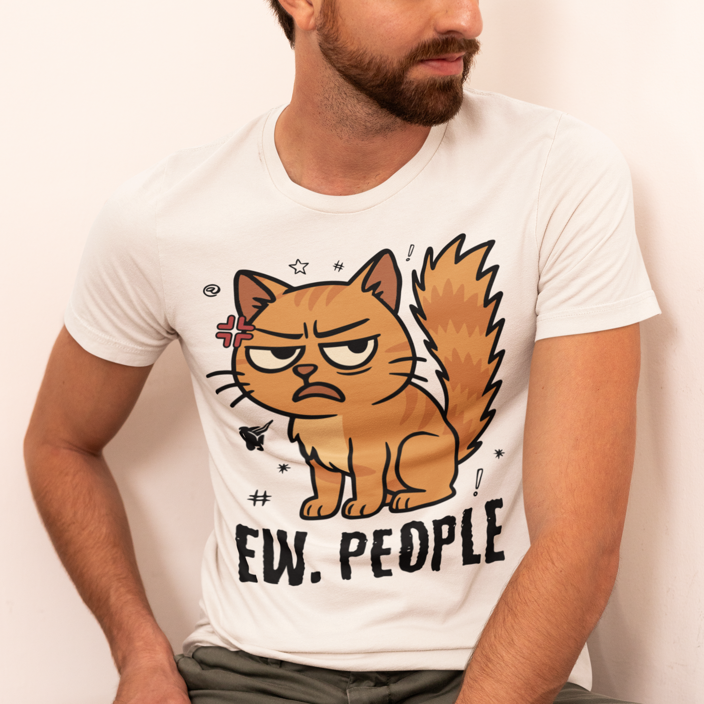 Herren T-Shirt - Ew. People Cat – Lustiges Statement Katzenmotiv