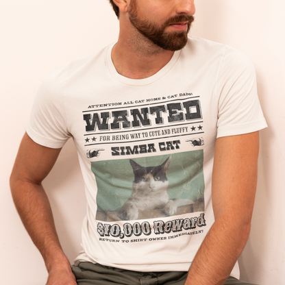 Herren T-Shirt Personalisiert - Western Wanted Individuelles Katzen Design