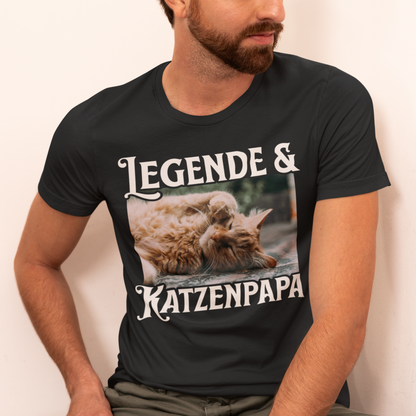 Herren T-Shirt Personalisiert - Legende & Katzenpapa