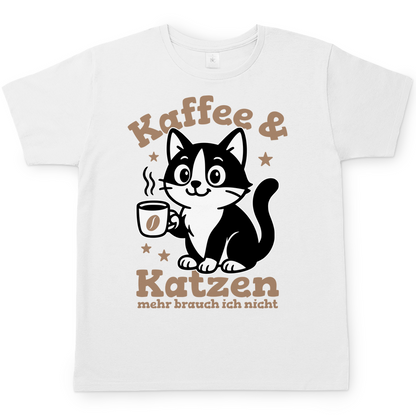 Herren T-Shirt - Kaffee & Katzen – Niedliches Motiv für Kaffeeliebhaber