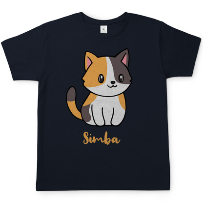 Herren T-Shirt Personalisiert - Eine Individuelle Cartoon Katze mit Name