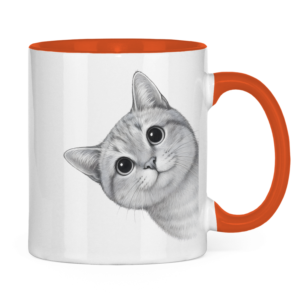 Tasse zweifarbig Dicke Katze - Alles OK!