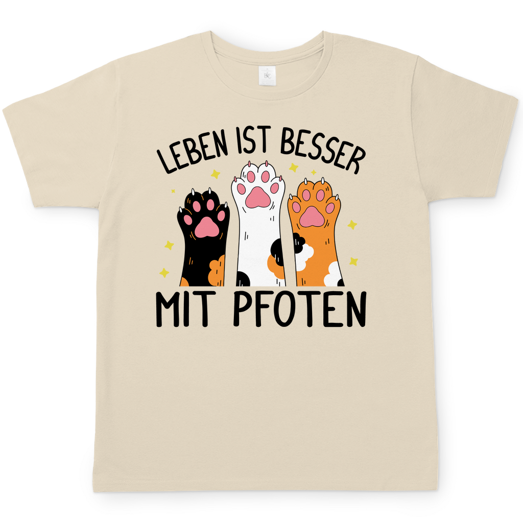 Herren T-Shirt Leben ist besser mit Pfoten