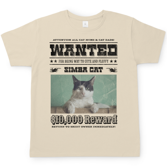Herren T-Shirt Personalisiert - Western Wanted Individuelles Katzen Design
