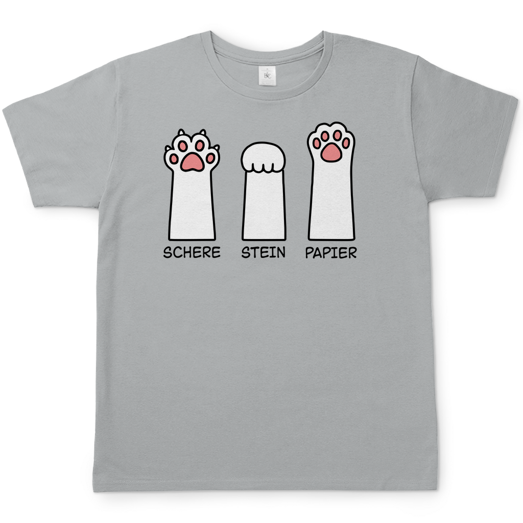 Herren T-Shirt - Katzenpfoten – Schere, Stein, Papier