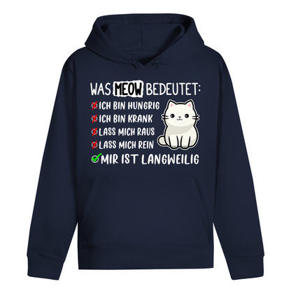 ST/ST Drummer Hoodie - Was Meow bedeutet - Lustiges Katzensprache Design