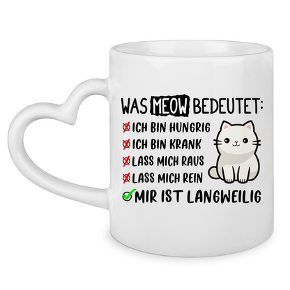 Tasse mit Herzhenkel Dicke Katze - Alles OK!