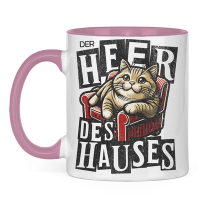 Tasse zweifarbig Der Heer des Hauses - Katze auf Sofa