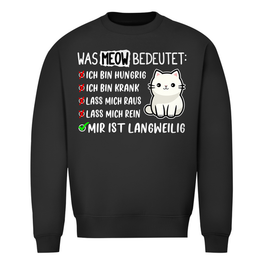 Herren Sweatshirt Dicke Katze - Alles OK!