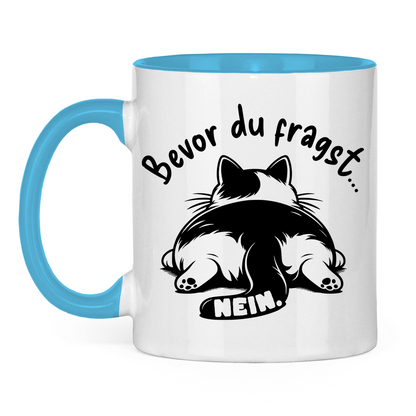 Tasse zweifarbig Dicke Katze - Alles OK!