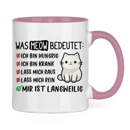 Tasse zweifarbig Dicke Katze - Alles OK!